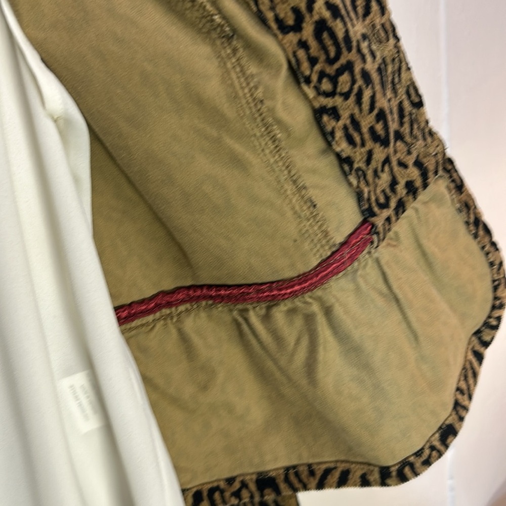 KIKIT jeans Cropped Corduroy Peplum Leopard Adorable Jacket -M-#0049 - Picture 7 of 13
